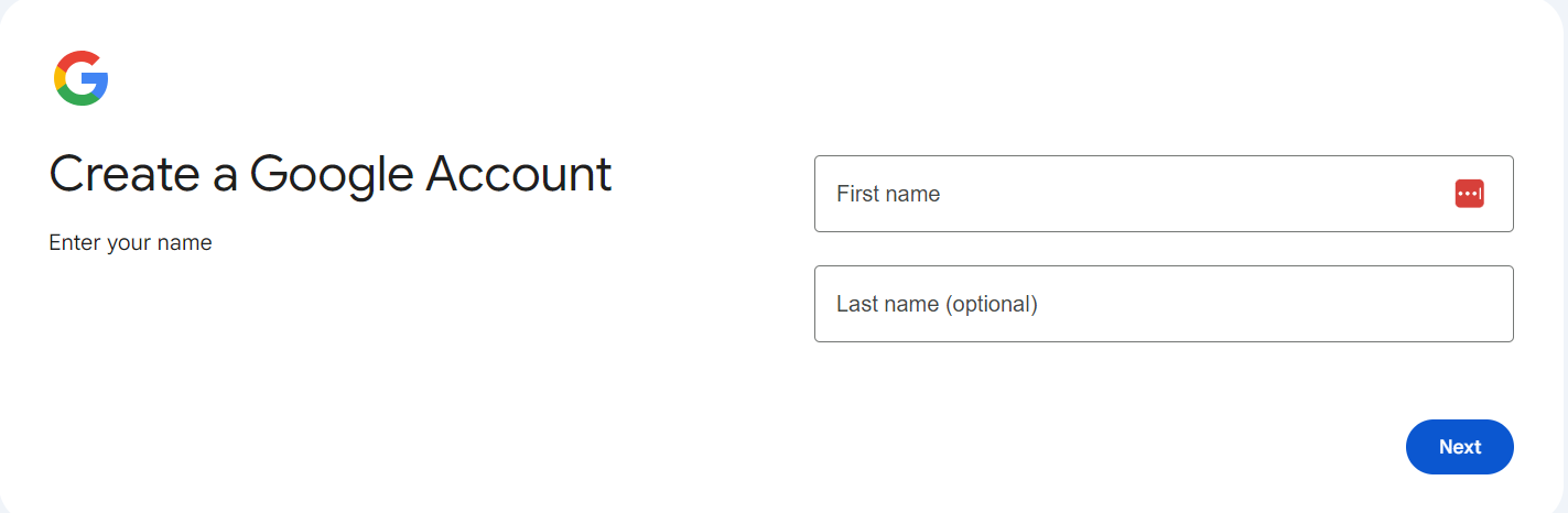 Create Google Account Create Google Account